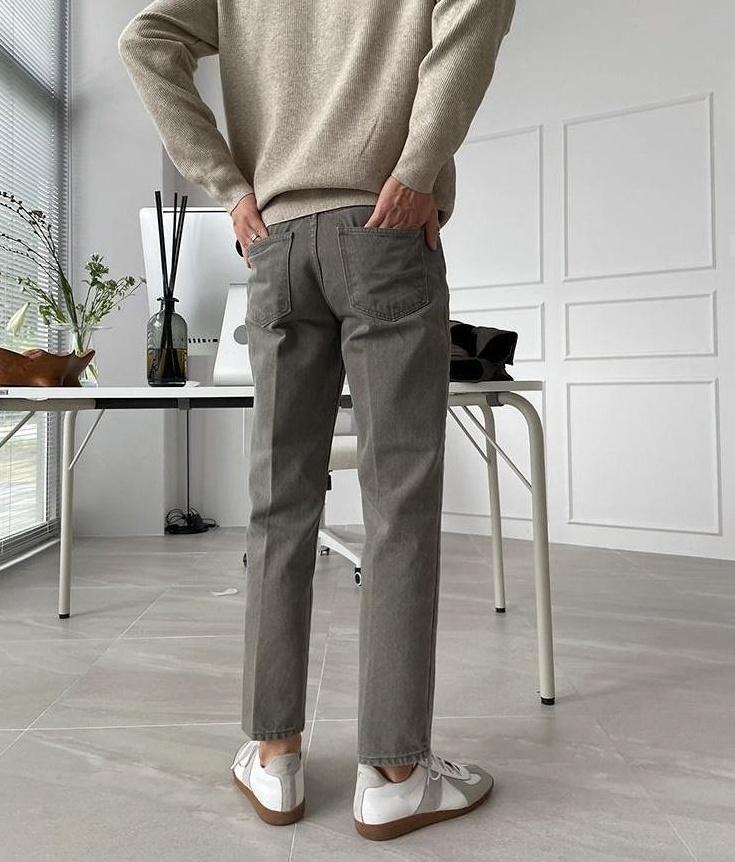 Relaxed Fit Washed Denim Trousers