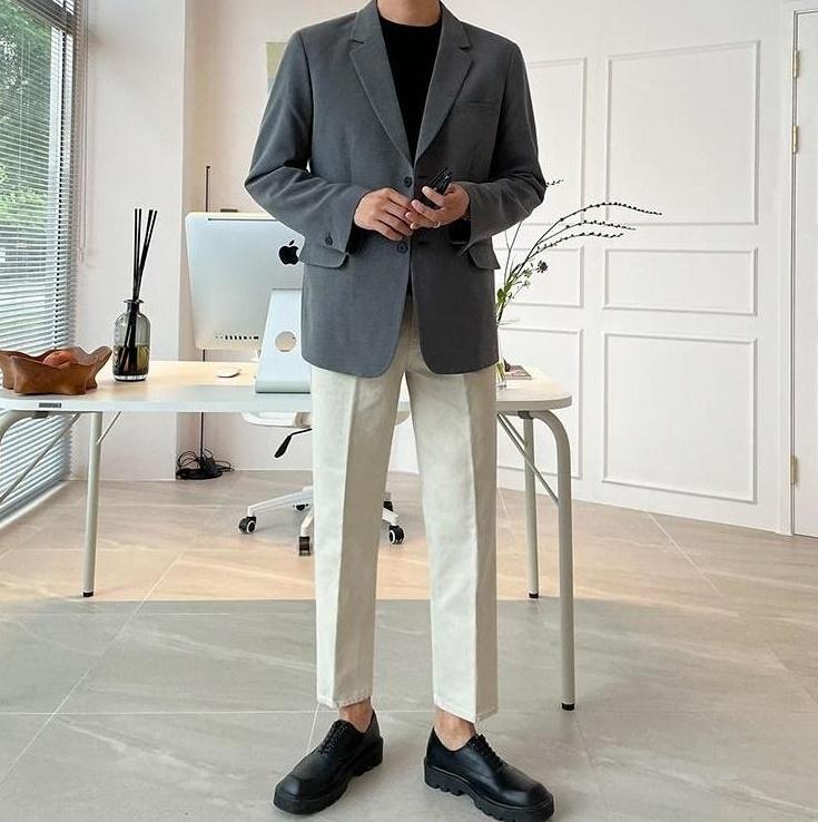 Relaxed Fit Washed Denim Trousers