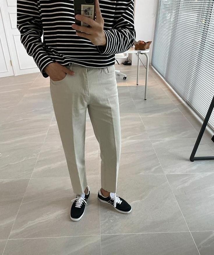 Relaxed Fit Washed Denim Trousers