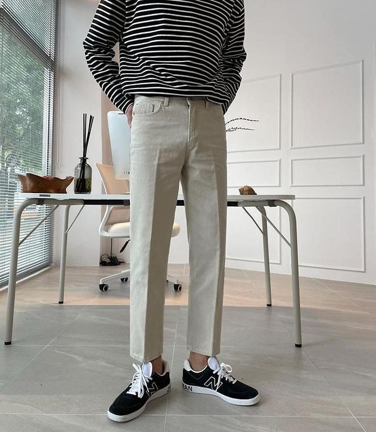 Relaxed Fit Washed Denim Trousers