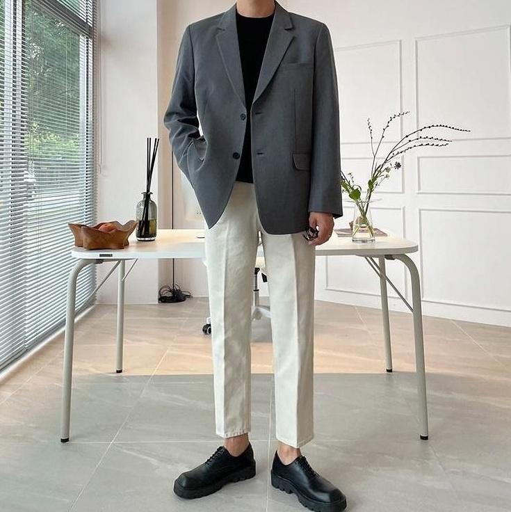Relaxed Fit Washed Denim Trousers