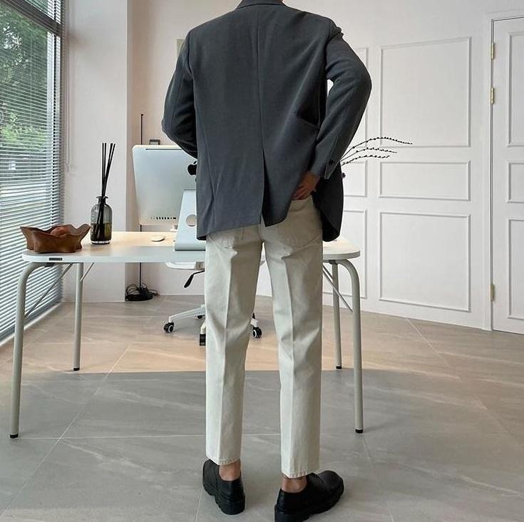 Relaxed Fit Washed Denim Trousers