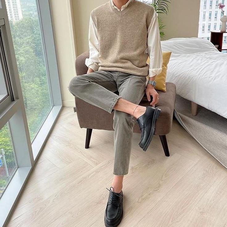 Relaxed Fit Washed Denim Trousers