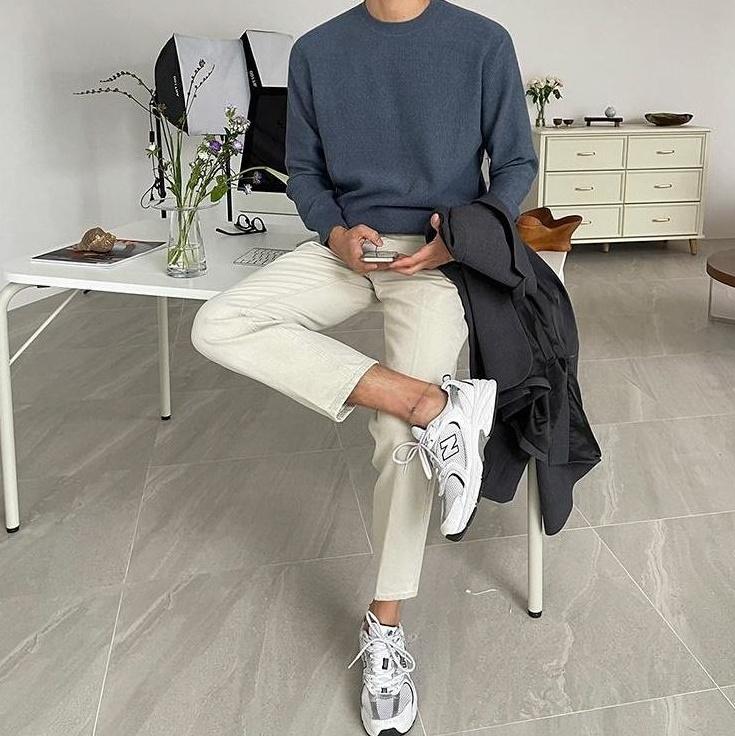 Relaxed Fit Washed Denim Trousers