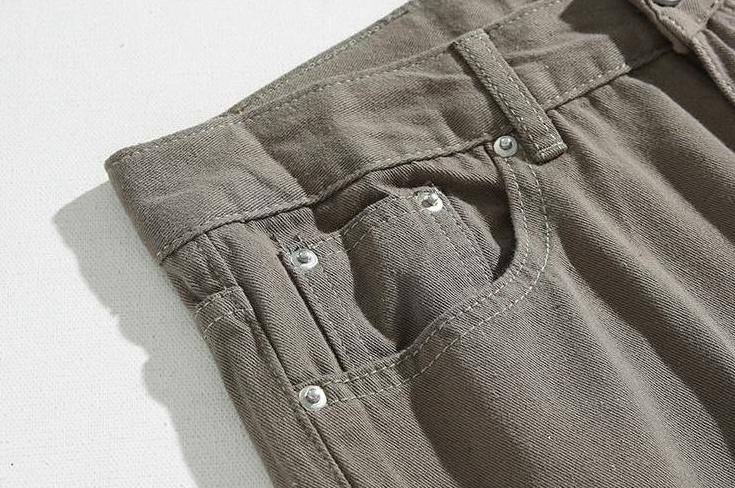 Relaxed Fit Washed Denim Trousers