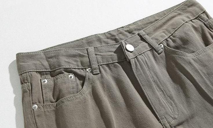 Relaxed Fit Washed Denim Trousers