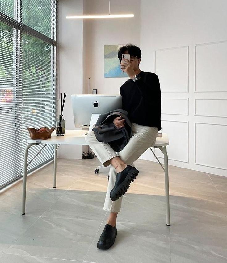 Relaxed Fit Washed Denim Trousers