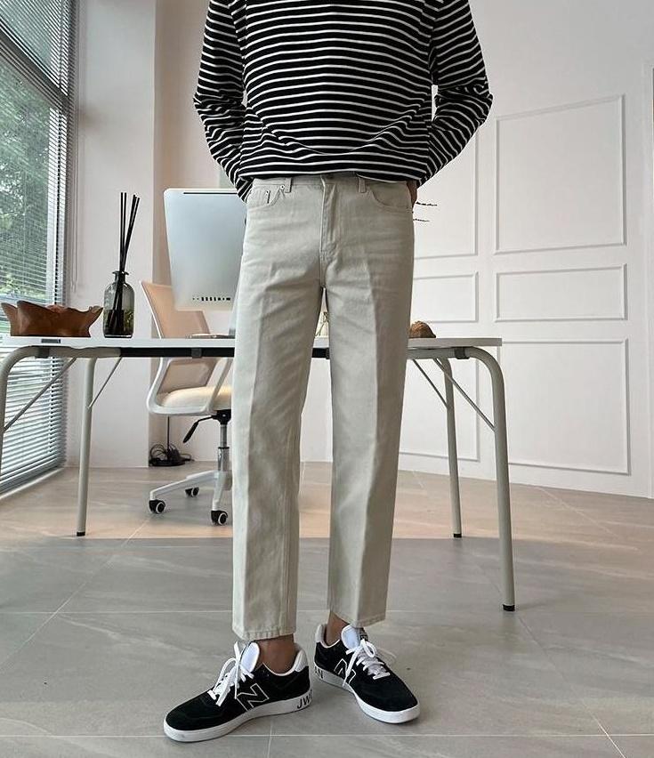 Relaxed Fit Washed Denim Trousers