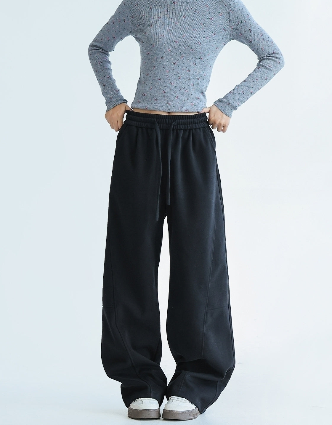 Relaxed Fit Wide Leg Casual Lounge Pants