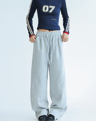 Relaxed Fit Wide Leg Casual Lounge Pants