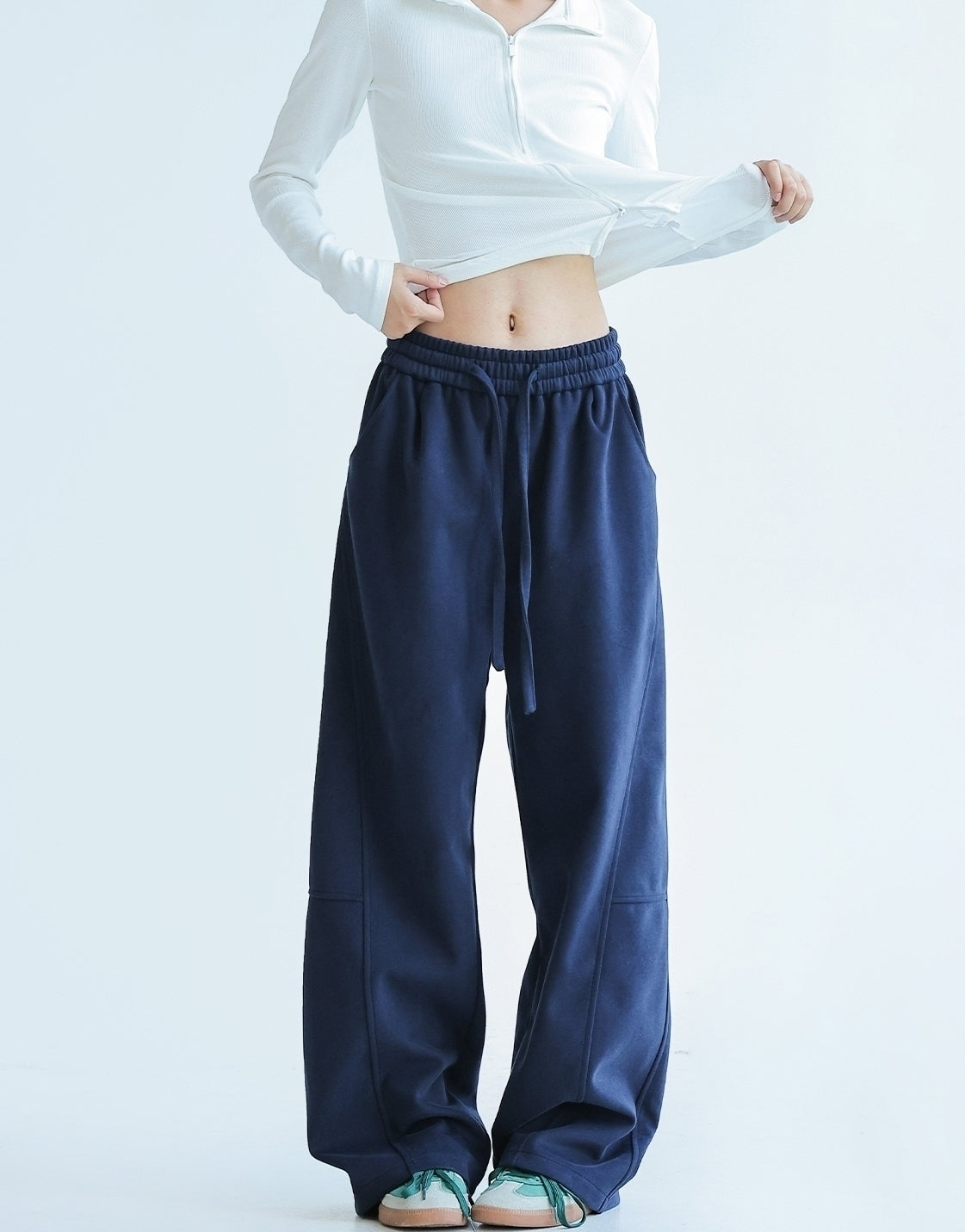 Relaxed Fit Wide Leg Casual Lounge Pants