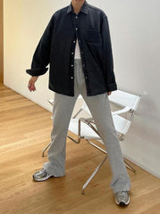 Relaxed Fit Wide Leg Casual Pants