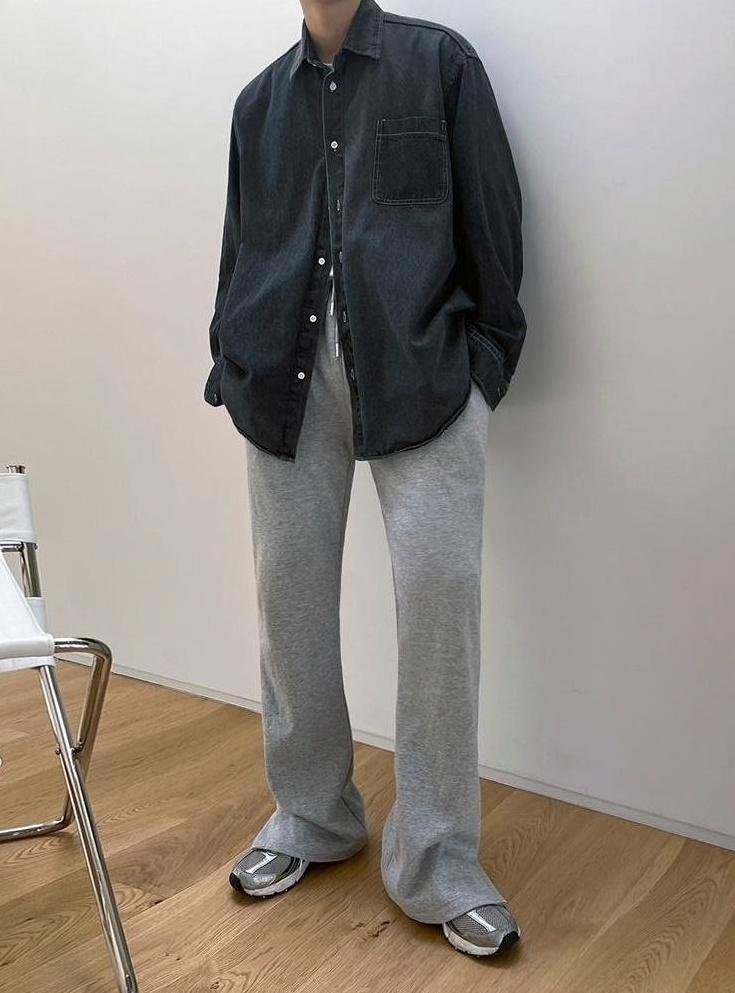 Relaxed Fit Wide Leg Casual Pants