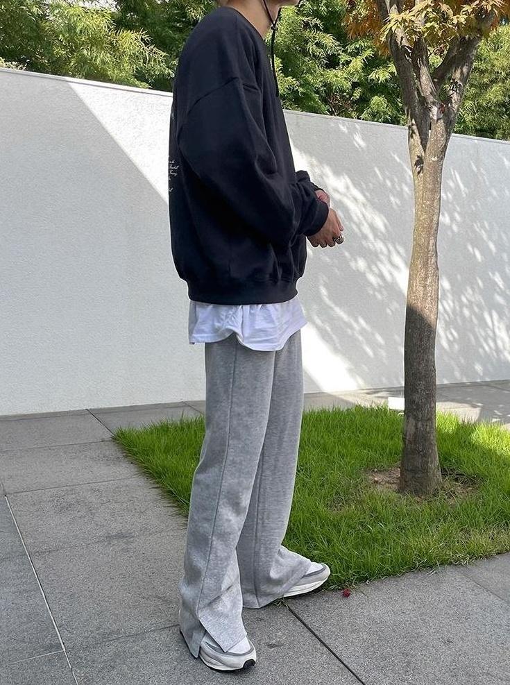 Relaxed Fit Wide Leg Casual Pants