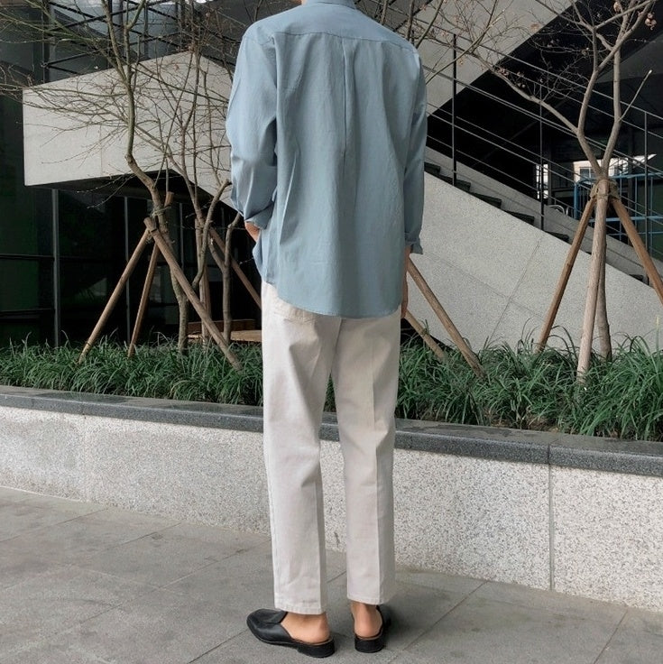 Relaxed Fit Wrinklefree Casual White Shirt