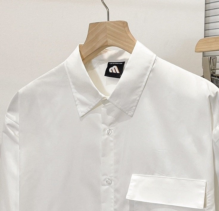 Relaxed Fit Wrinklefree Casual White Shirt