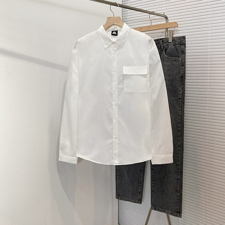 Relaxed Fit Wrinklefree Casual White Shirt