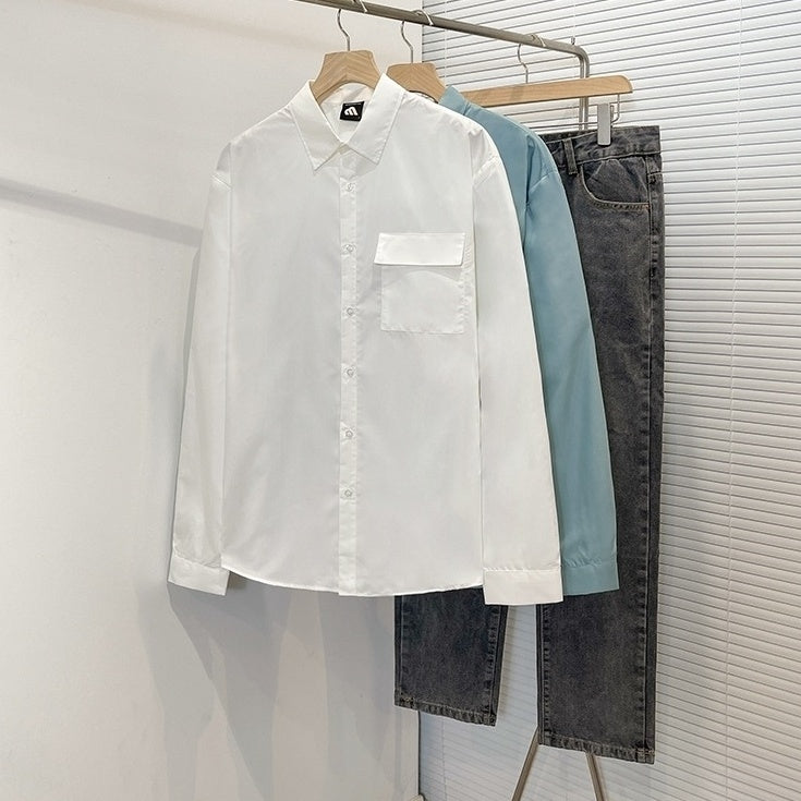 Relaxed Fit Wrinklefree Casual White Shirt