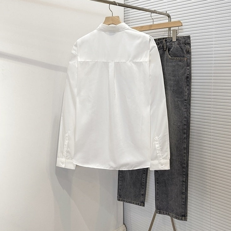 Relaxed Fit Wrinklefree Casual White Shirt