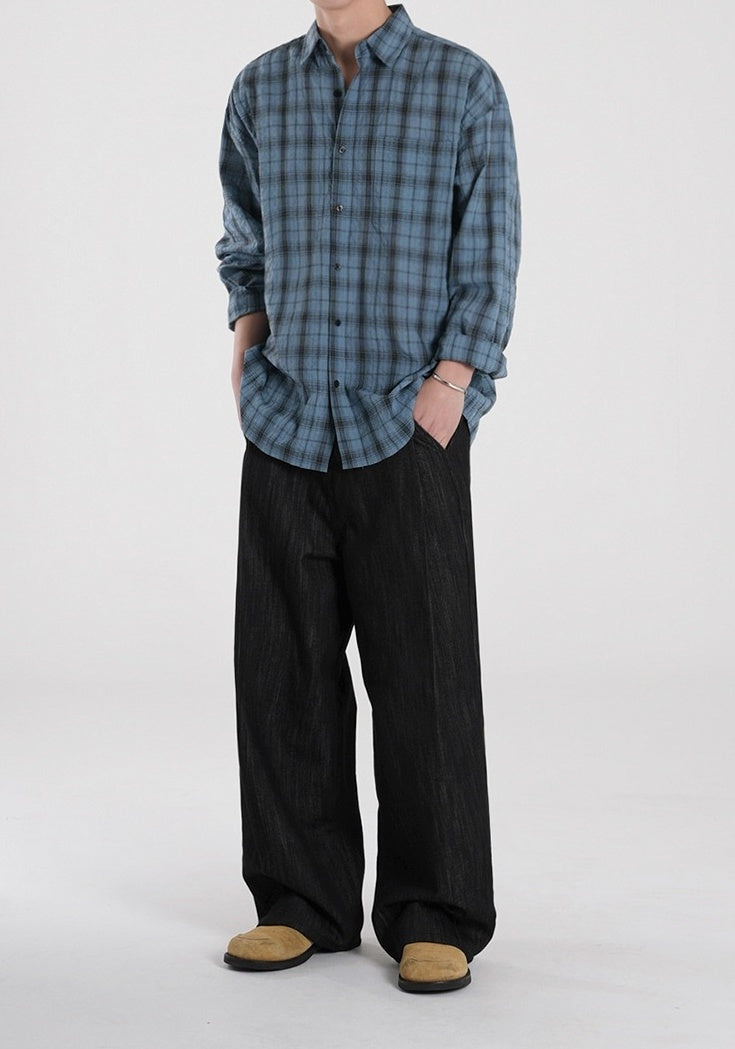 Relaxed Plaid Casual Shirt Trendy Long Sleeve