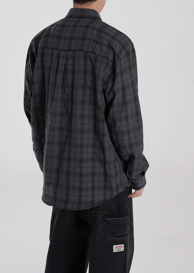 Relaxed Plaid Casual Shirt Trendy Long Sleeve