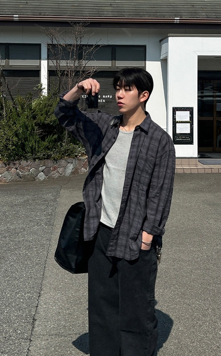 Relaxed Plaid Casual Shirt Trendy Long Sleeve