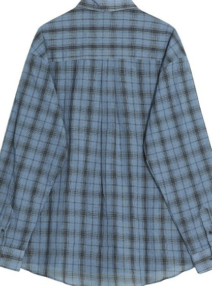 Relaxed Plaid Casual Shirt Trendy Long Sleeve