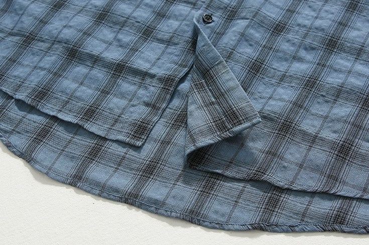 Relaxed Plaid Casual Shirt Trendy Long Sleeve