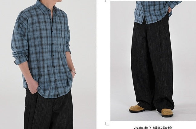 Relaxed Plaid Casual Shirt Trendy Long Sleeve