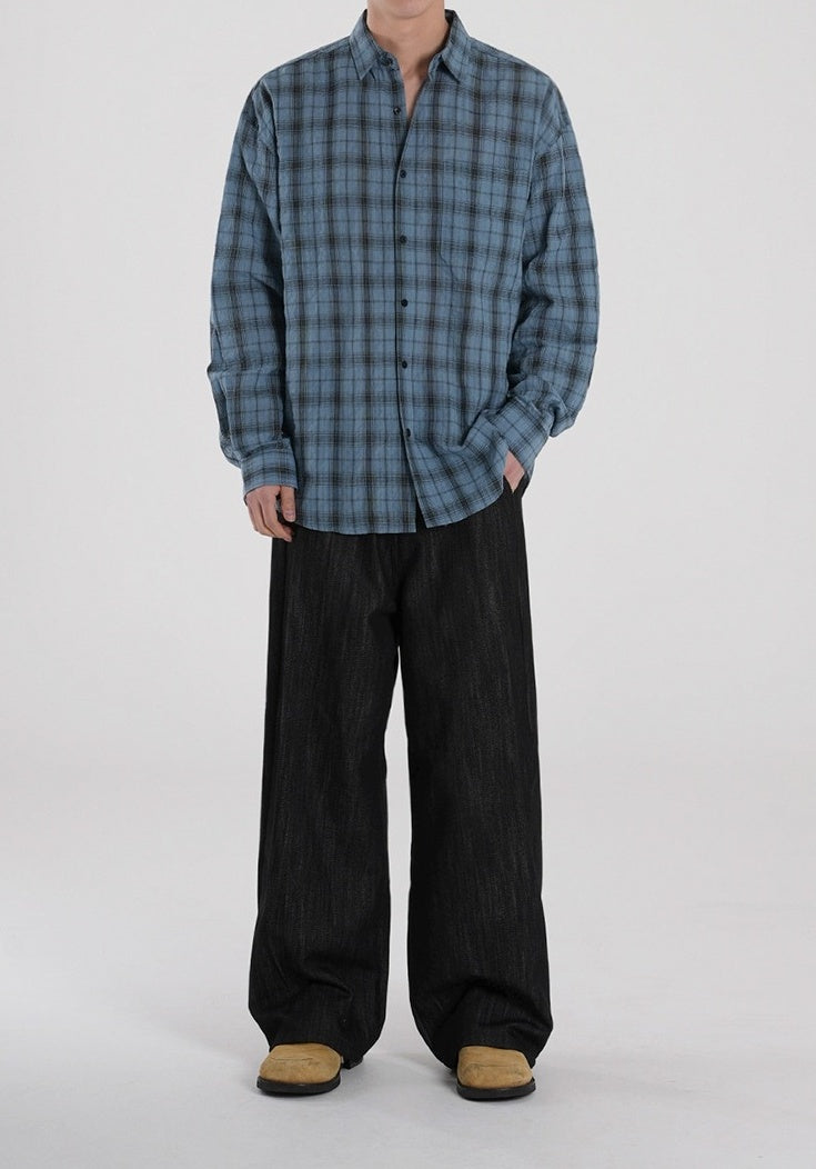 Relaxed Plaid Casual Shirt Trendy Long Sleeve