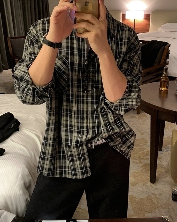 Relaxed Plaid Long Sleeve Casual Shirt