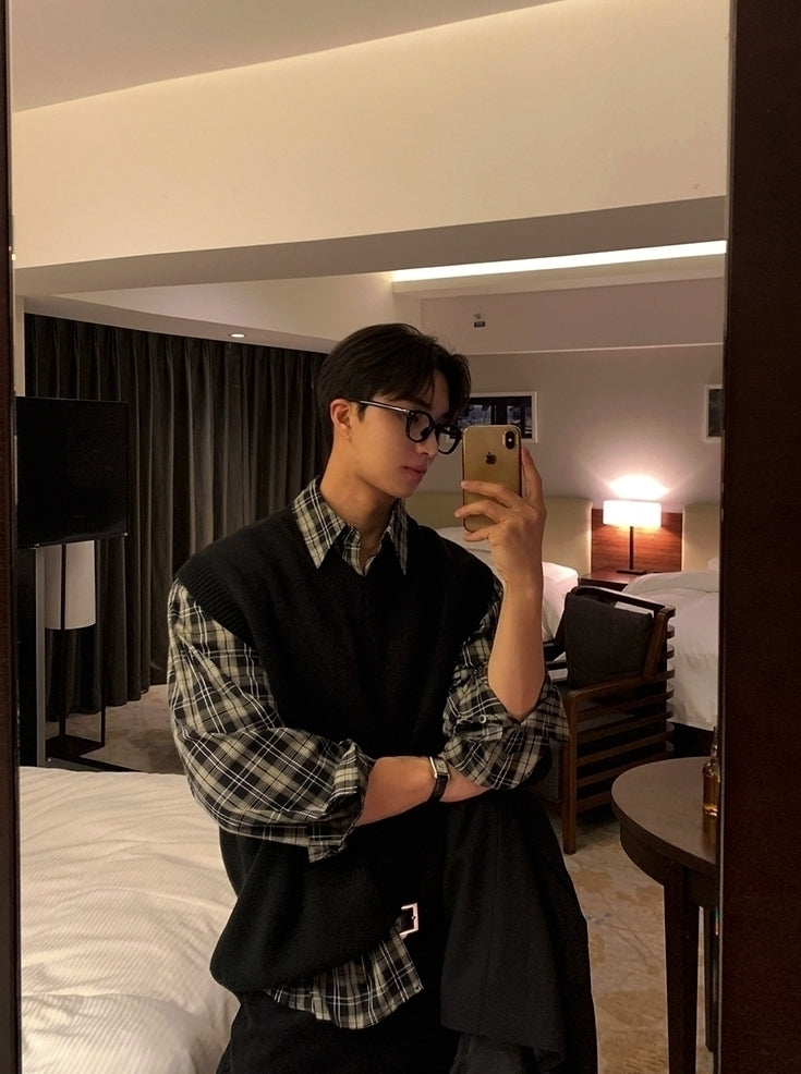 Relaxed Plaid Long Sleeve Casual Shirt