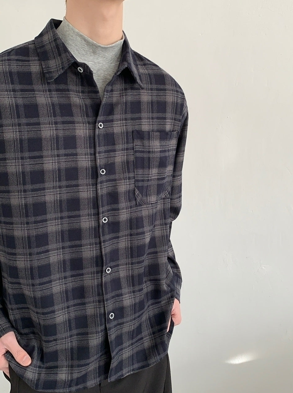 Relaxed Plaid Long Sleeve Commuter Shirt