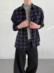 Relaxed Plaid Long Sleeve Commuter Shirt