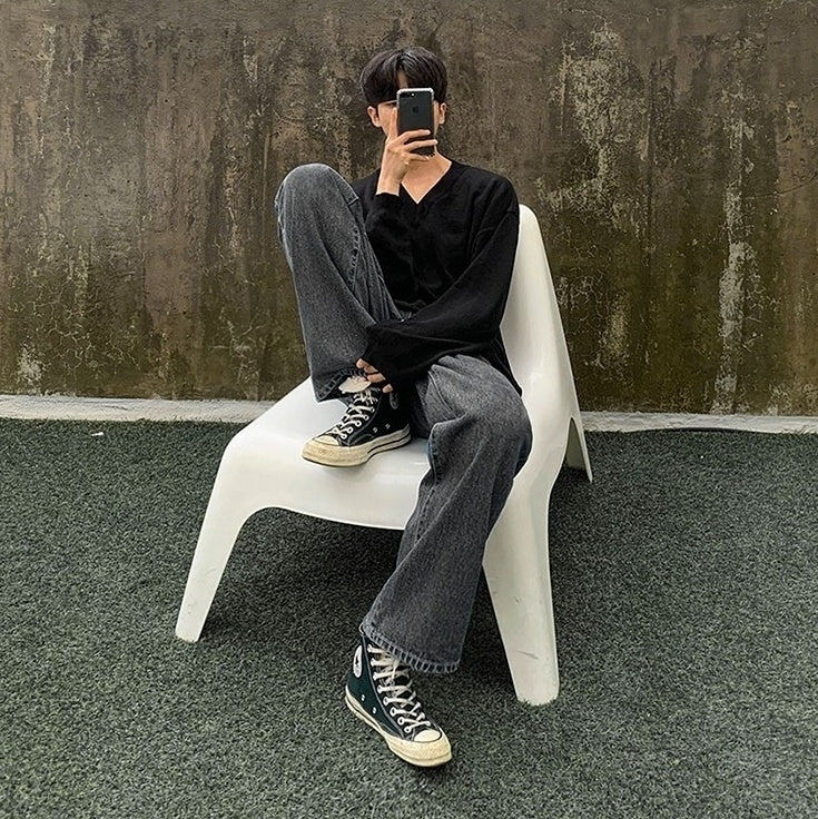 Relaxed Straight Black Vintage Jeans