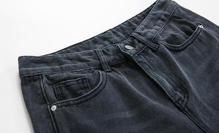 Relaxed Straight Leg Denim Pants