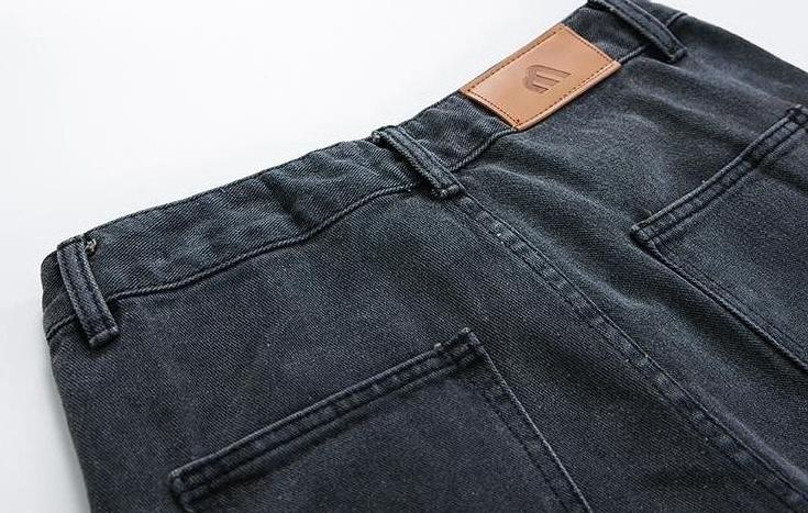 Relaxed Straight Leg Denim Pants