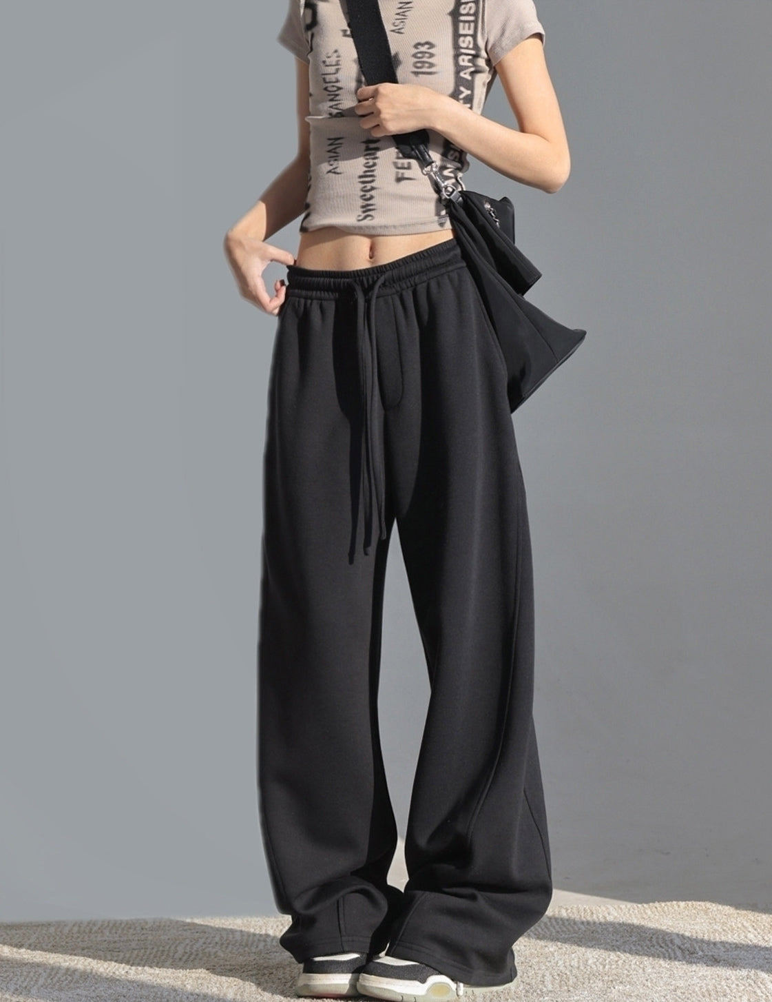Relaxed Straight Leg Sports Pants