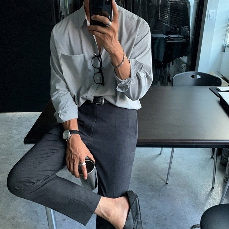 Relaxed Trendy Washed Shirt Jacket
