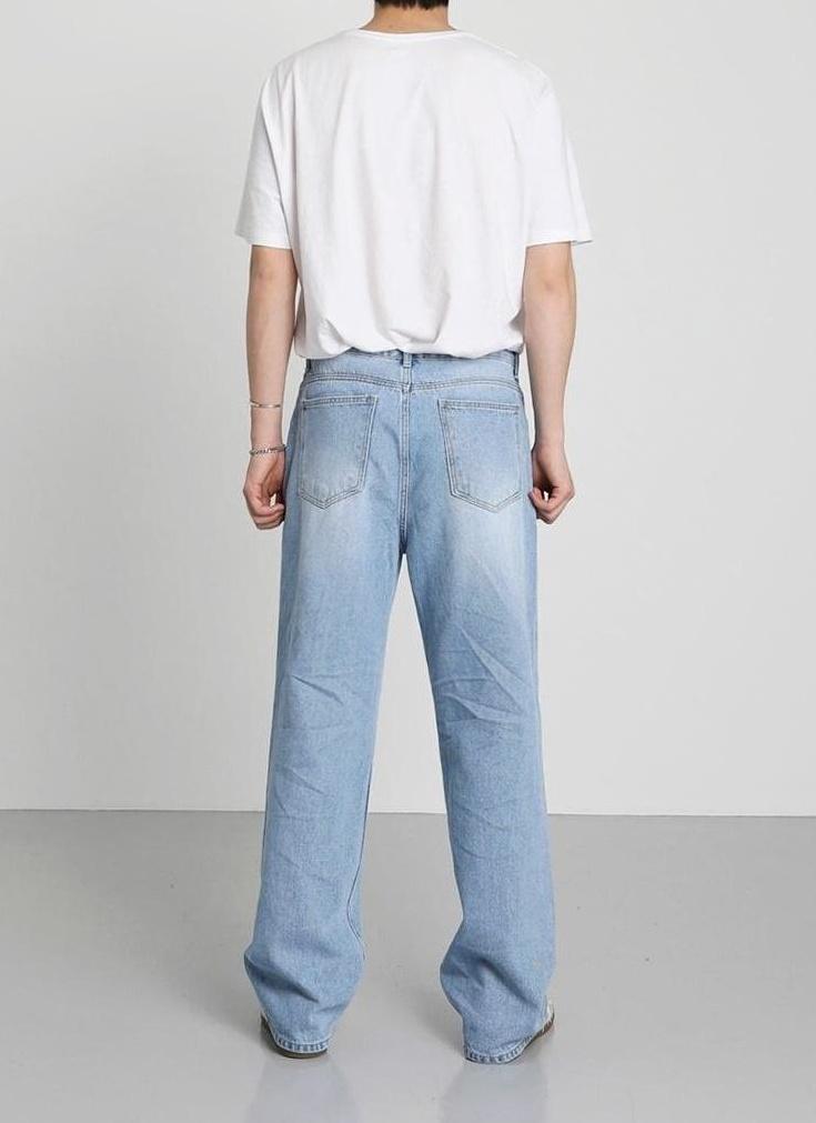 Relaxed Wash Denim Trousers