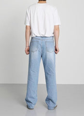 Relaxed Wash Denim Trousers
