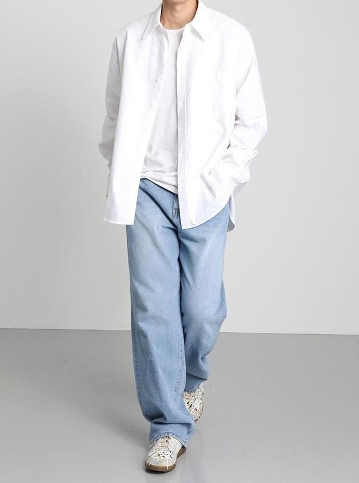 Relaxed Wash Denim Trousers