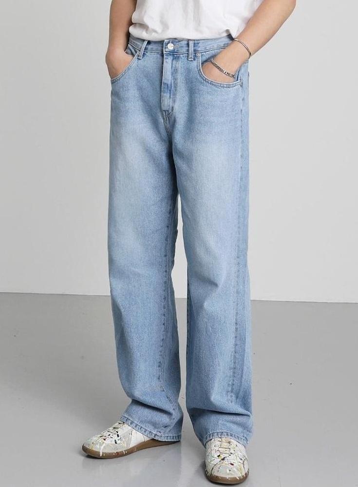 Relaxed Wash Denim Trousers