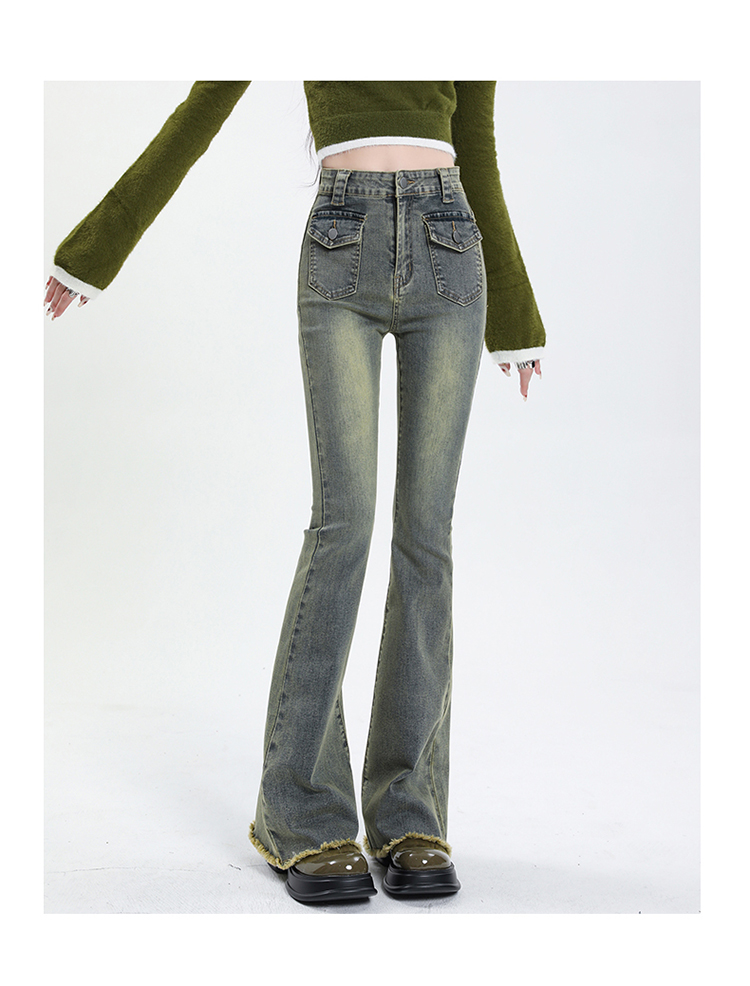 Retro Blue Front Pocket Jeans