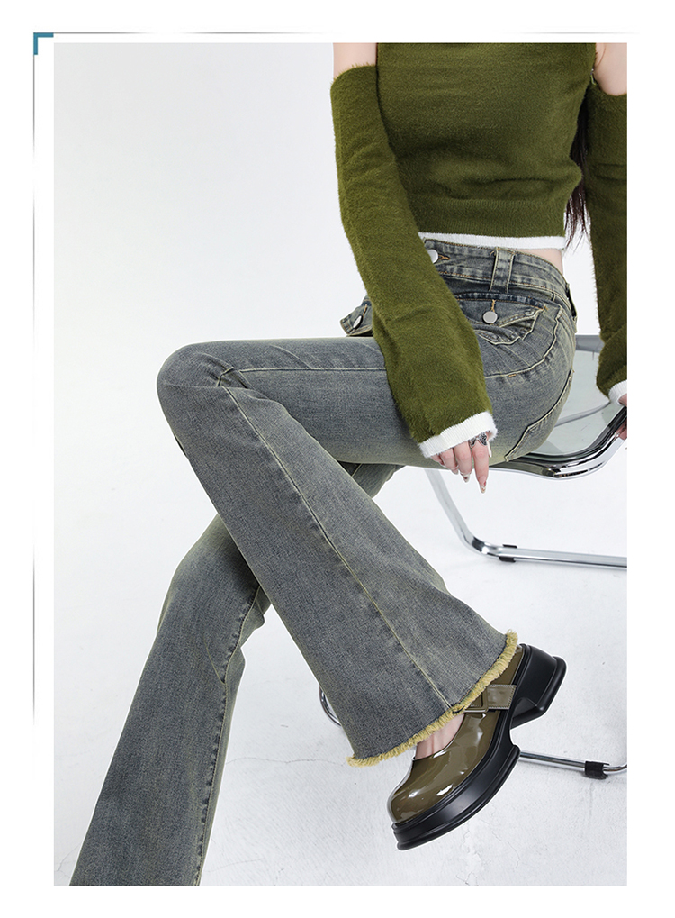 Retro Blue Front Pocket Jeans