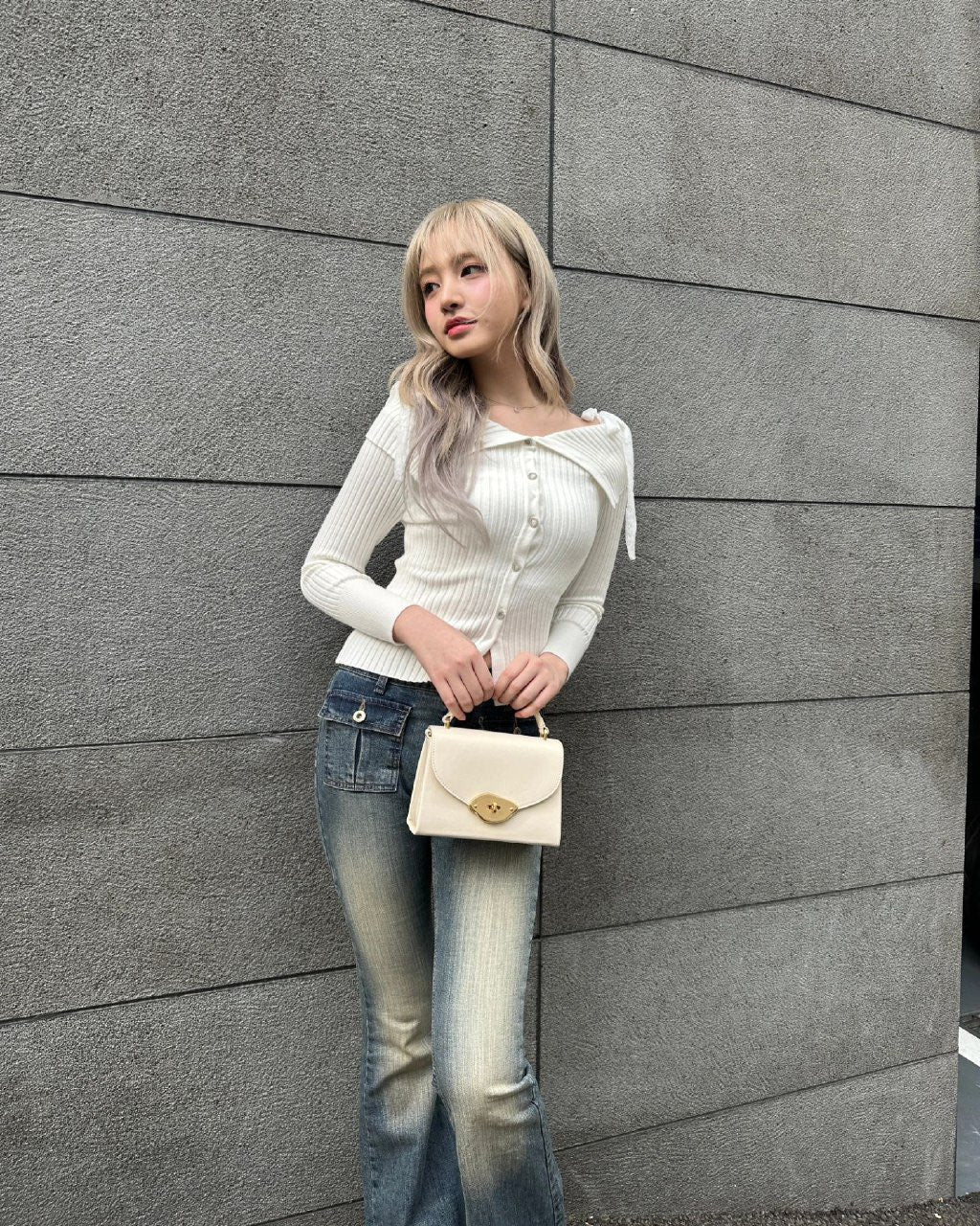 Retro Blue Front Pocket Jeans