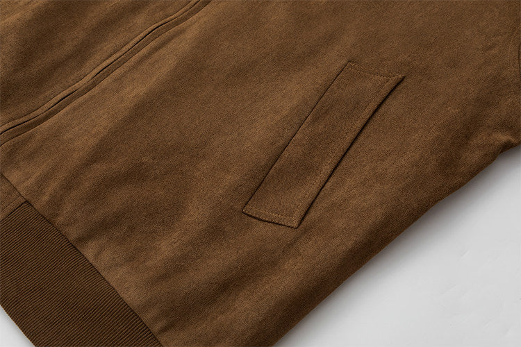 Retro Short Faux Suede Lapel Jacket