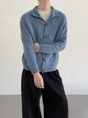 Retro Stand Collar Toggle Knit Cardigan Jacket