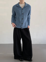 Retro Stand Collar Toggle Knit Cardigan Jacket