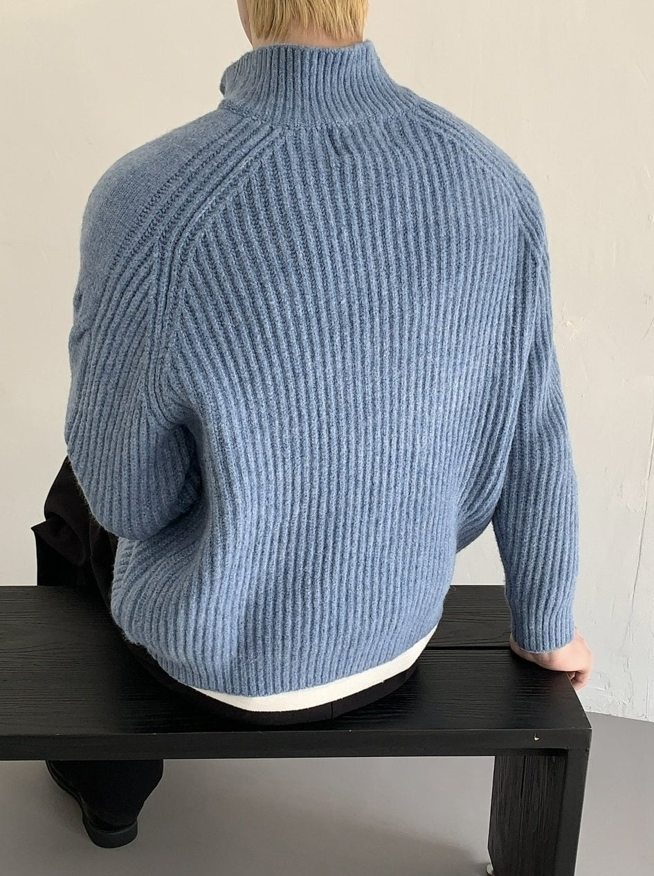 Retro Stand Collar Toggle Knit Cardigan Jacket